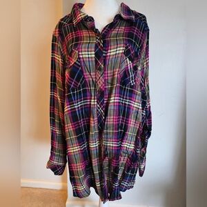 Torrid Multicolor Plaid Button Down Shirt